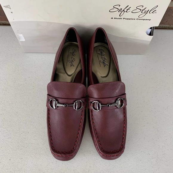 Soft Style Ginny Wine slip on Moc Toe Block Heeled Pump Women's US 7 M - Picture 2 of 10